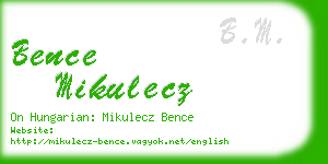 bence mikulecz business card